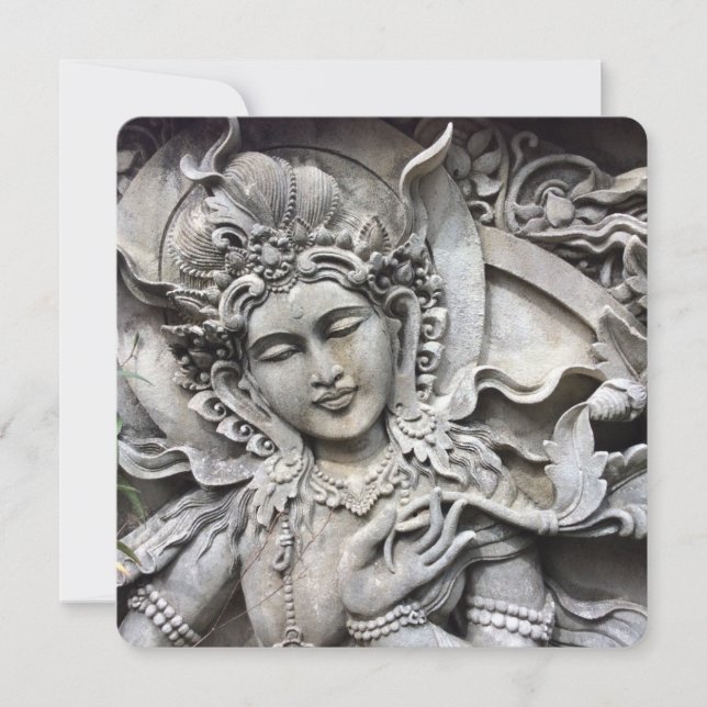 Balinese Goddess Stone Carving Card (Front)