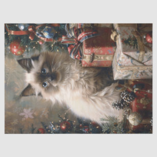 Balinese Kitten Christmas Cat Art Decoupage Tissue Paper