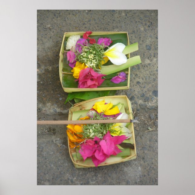 Balinese Offering Baskets Poster (Front)