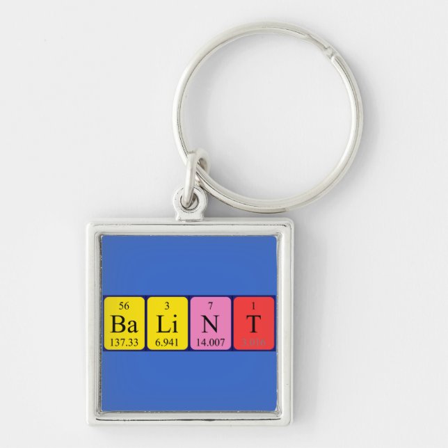 Bálint periodic table name keyring (Front)