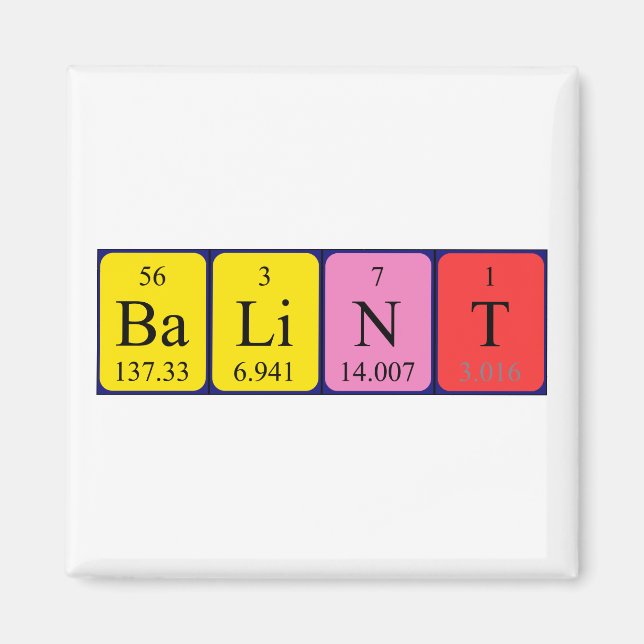 Bálint periodic table name magnet (Front)
