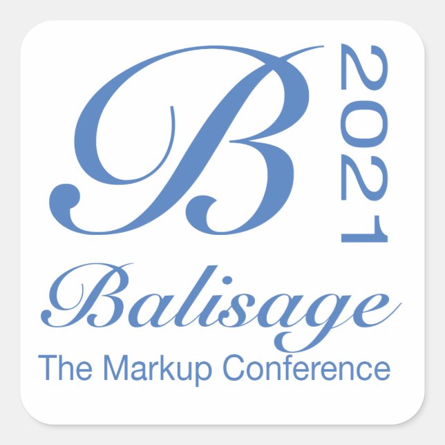 Balisage 2021 Square Sticker (Front)