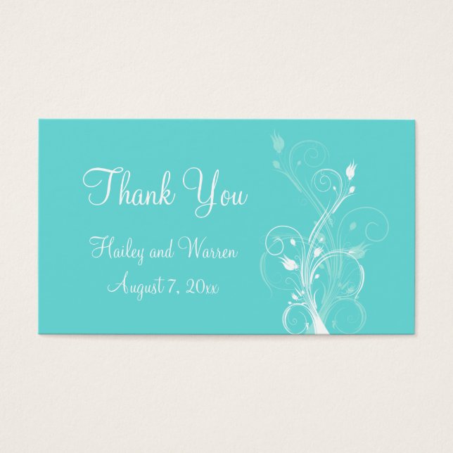 Balise Aqua Blue and White Floral Wedding Favor (Devant)