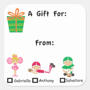 Balise Cadeau Adorable Avec Sticker Noms Enfants