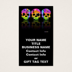Balise cadeau, Carte de visite - SKULLS POP ART