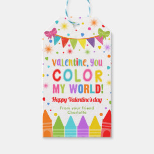 Balise cadeau Crayons, étiquette Saint-Valentin