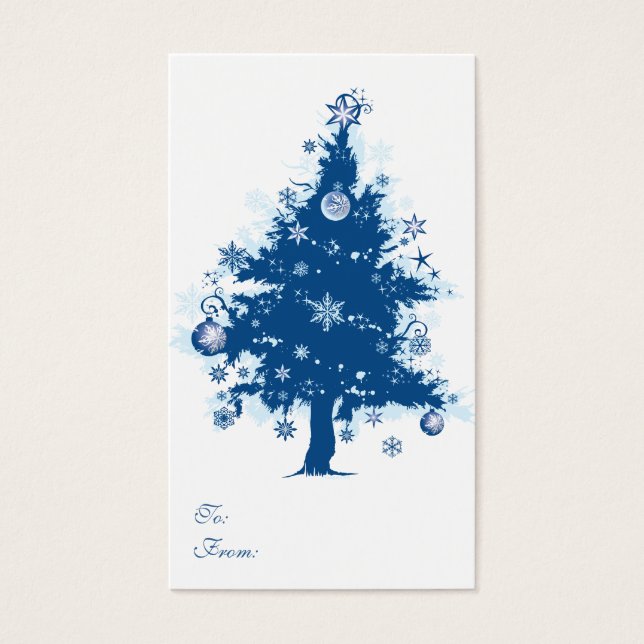 Balise cadeau d'arbre de Noël bleu (Devant)
