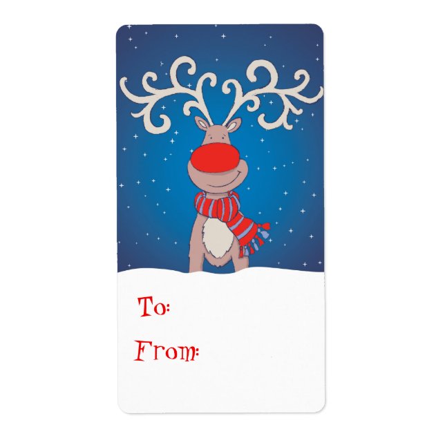 Balise cadeau de Noël bleu (vers et depuis) (Devant)