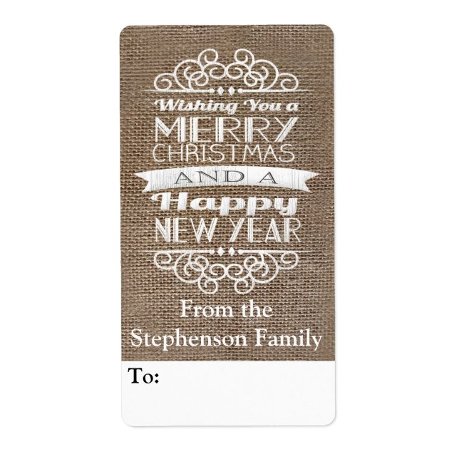 Balise cadeau de Noël Burlap (Devant)