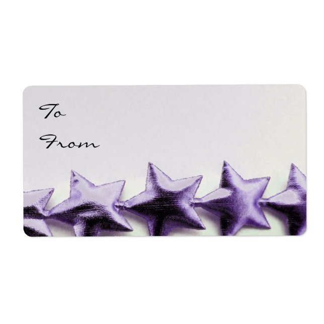 Balise cadeau de Noël des étoiles violettes (Devant)