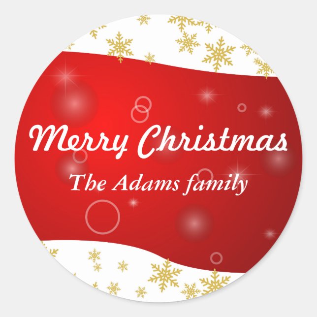 Balise cadeau de Noël Joyeux Sticker modifiable (Devant)