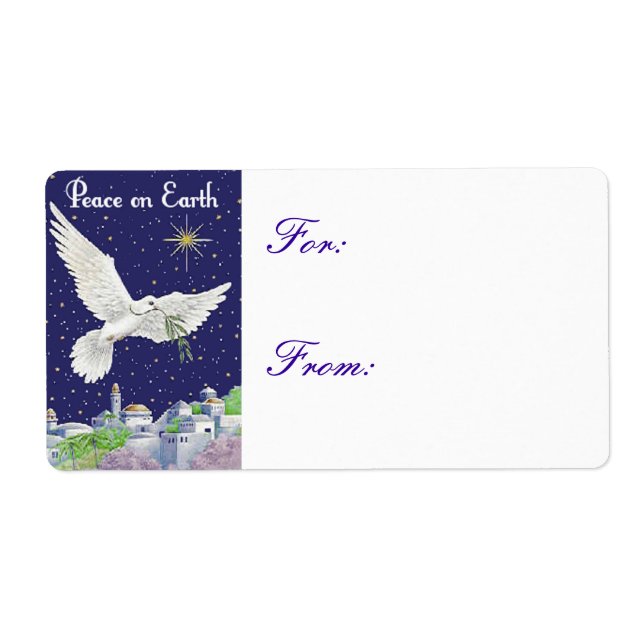 Balise cadeau de Noël Peace on Earth Dove (Devant)