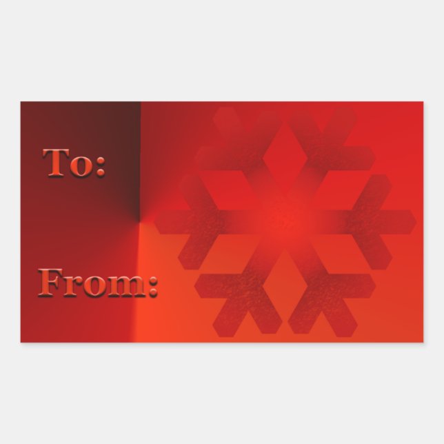 Balise cadeau de Noël Stickers Red Snowflakes (Devant)