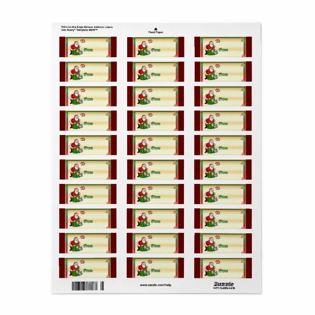 Balise cadeau étiquettes de Noël (Feuille entière)