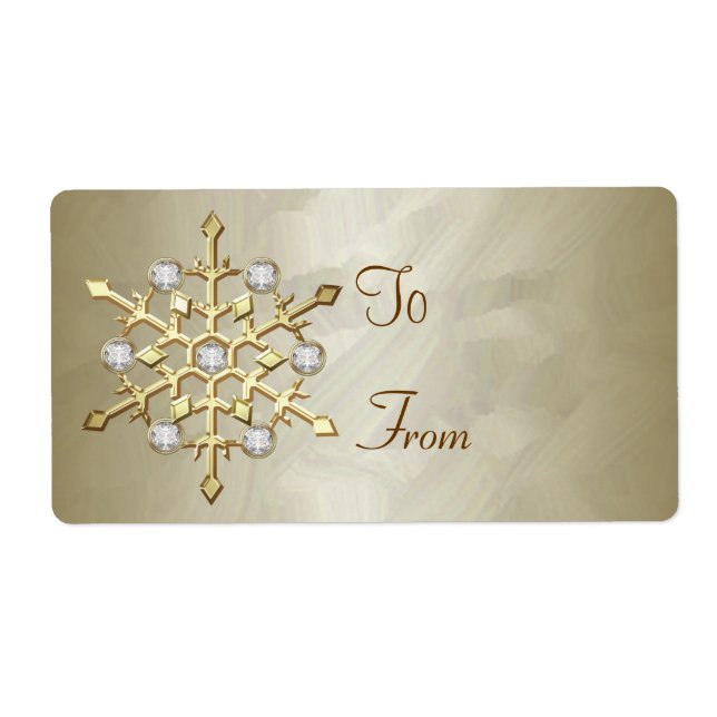 Balise cadeau Gold Diamond Snowflake Gold (Devant)