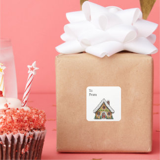 Balise cadeau maison pain d'épice Stickers