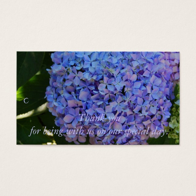 Balise cadeau Merci Blue Hydrangea (Devant)