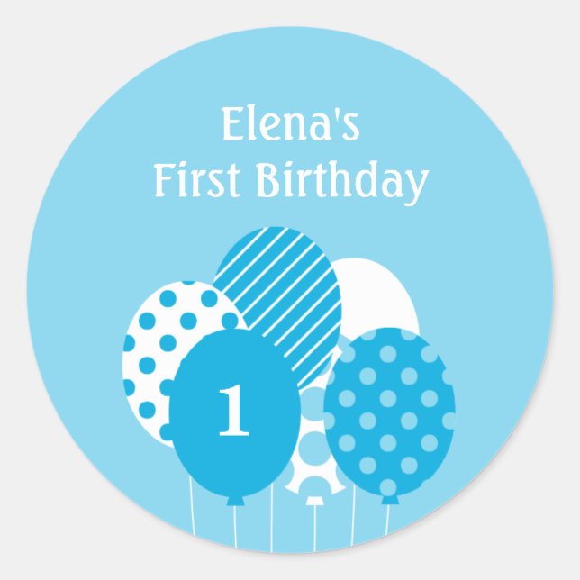 Balise cadeau moderne Balloons ou Sticker préféré  (Devant)