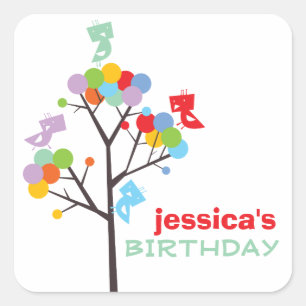 Balise cadeau Oiseaux de la fête Stickers Dot de c