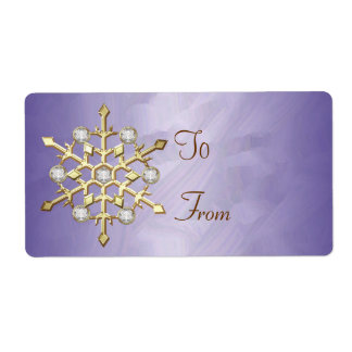 Balise cadeau or de Flèche de neige violet Diamant