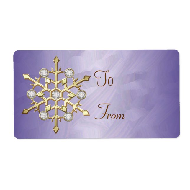 Balise cadeau or de Flèche de neige violet Diamant (Devant)