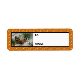 Balise cadeau Papillon-Dame peint