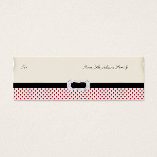 Balise Cadeau Personnalisé 100 Polka Do Christmas  (Devant)