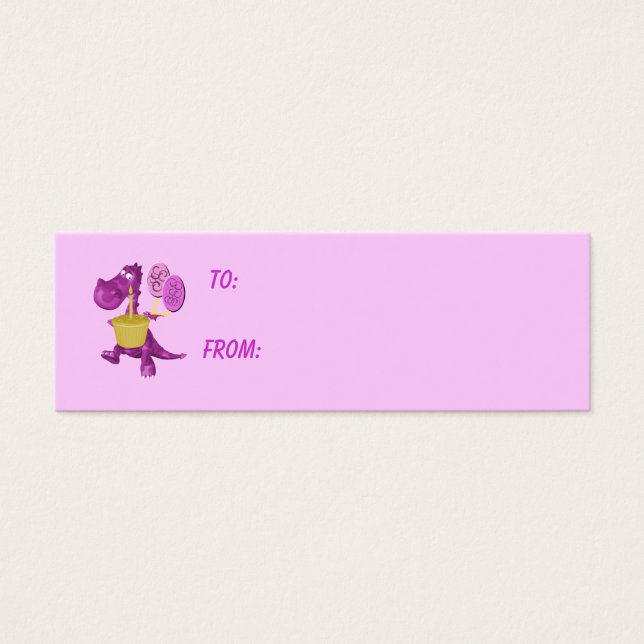 Balise Cadeau Purple Dragon Cupcake Et Balloons (Devant)
