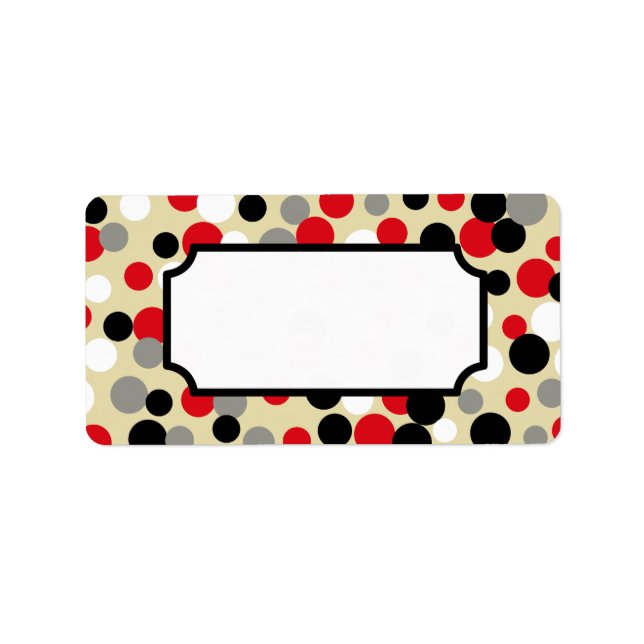 Balise-cadeau Retro Red Black Kitchen Étiquette (Devant)