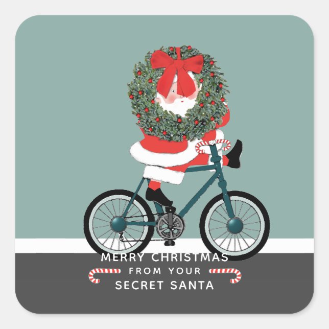 Balise cadeau Secret Père Noël Sticker rond classi (Devant)