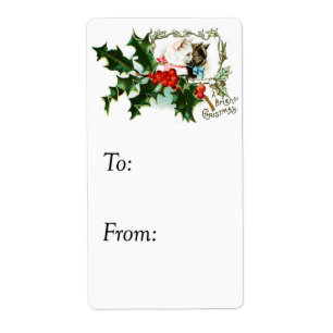 Balise cadeau Vintage Christmas Kittens