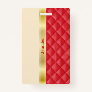 Balise de bagage en ruban or / Badge