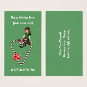 Balise de carte cadeau de Noël de Noël de l'Elf Co