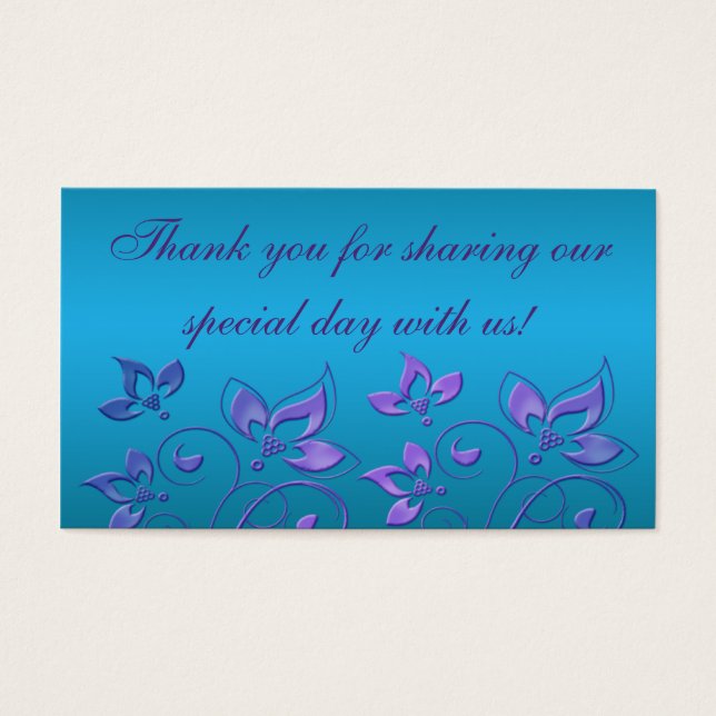 Balise de mariage floral violet et turquoise Favor (Devant)