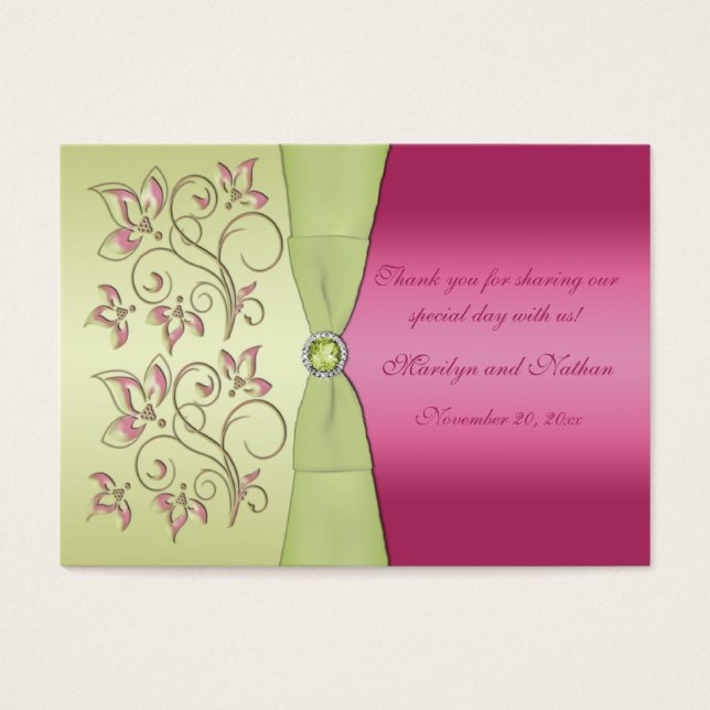 Balise de mariage rose et vert floral Favor (Devant)