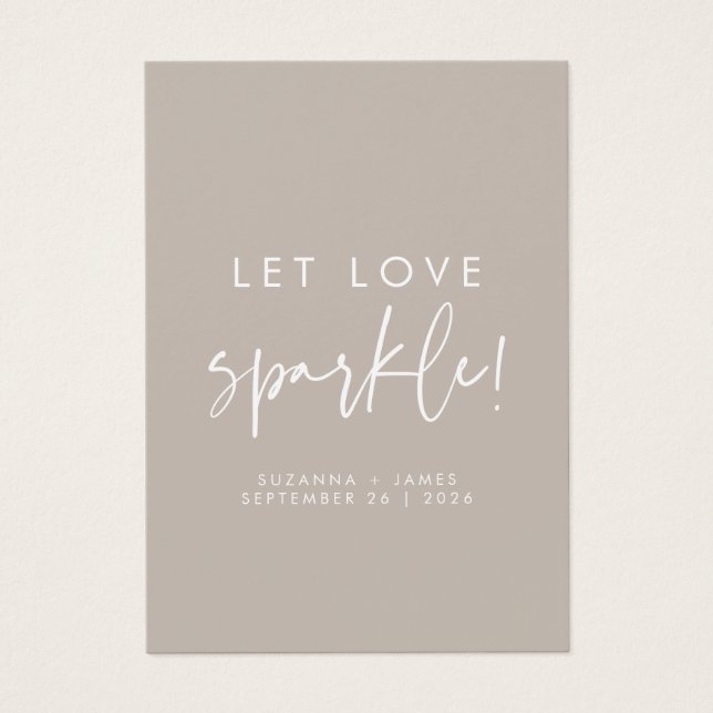 Balise de Mariage Sparkler Love Sparkle Taupe (Devant)
