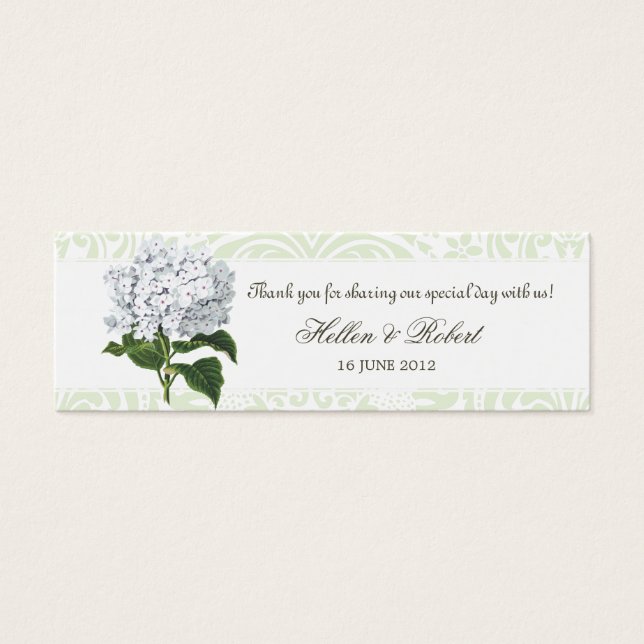 Balise de mariage vintage blanche Hydrangea Favor (Devant)