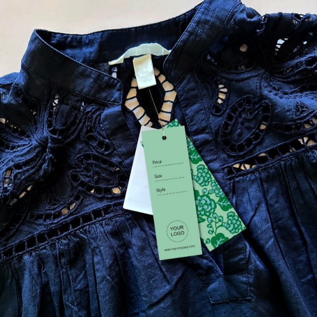 Balise de motif floral vert et bleu vibrant et gra (A business that thrives on bold and vibrant design, with a signature touch of floral patterns.)