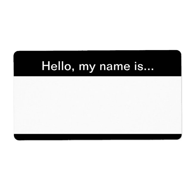 Balise de nom d'entreprise noir et blanc - Étiquet (Devant)