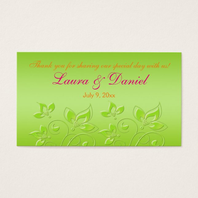 Balise de préférence florale rose, orange et vert  (Devant)