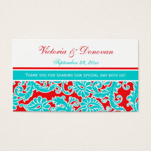 Balise de préférence Mariage damassé Rouge Bleu Bl