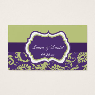 Balise de préférence Mariage damassé violet, vert 