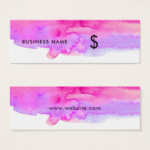 Balise de prix blanc brillant d'aquarelle rose