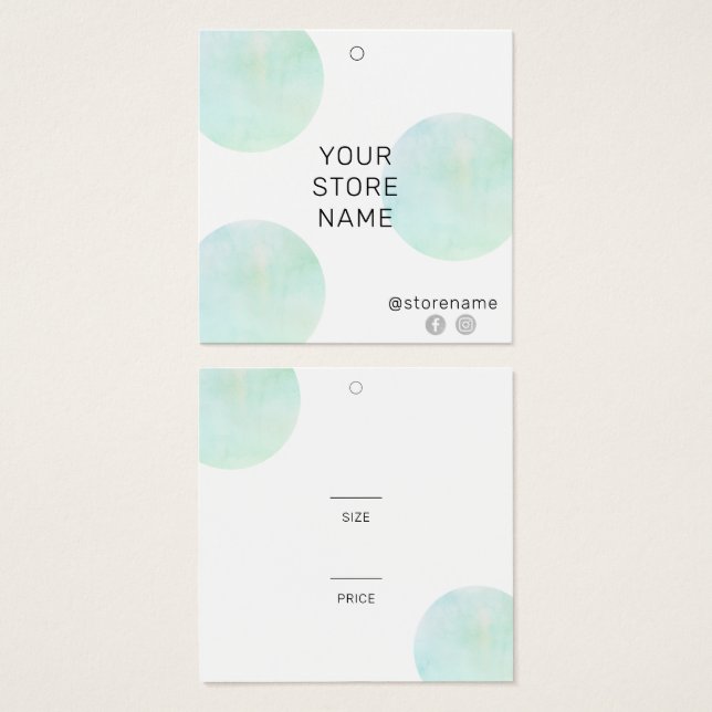 Balise de prix Carré écossais tendance (Devant & derrière)