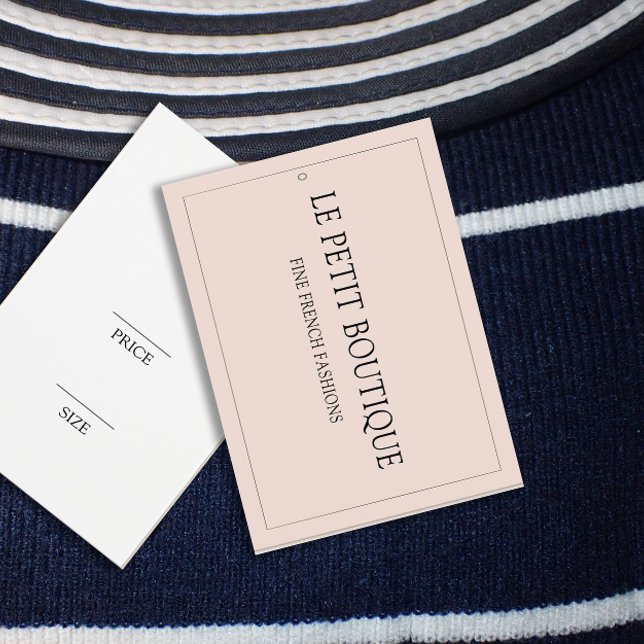 Balise de prix de mode rose pâle minimaliste (Créateur téléchargé)