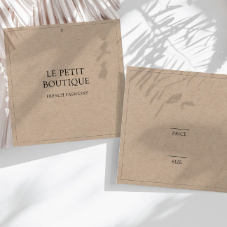 Balise de prix du Carré de vêtements Kraft simple