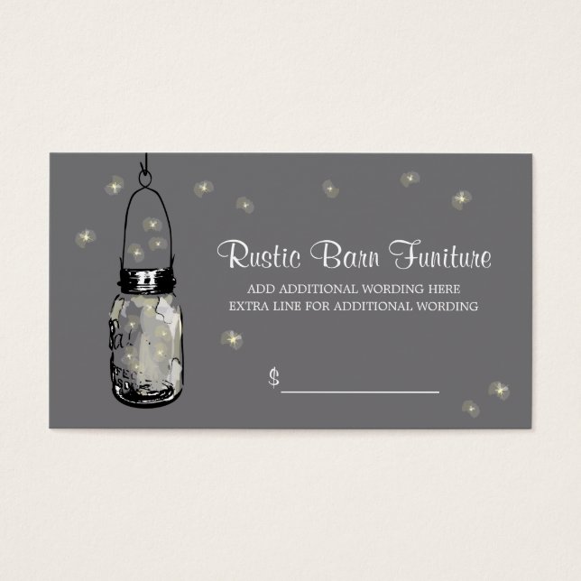 BALISE DE PRIX Mason Jar & Fireflies (Devant)