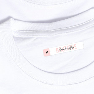 Balise de taille moderne rose pâle Étiquette