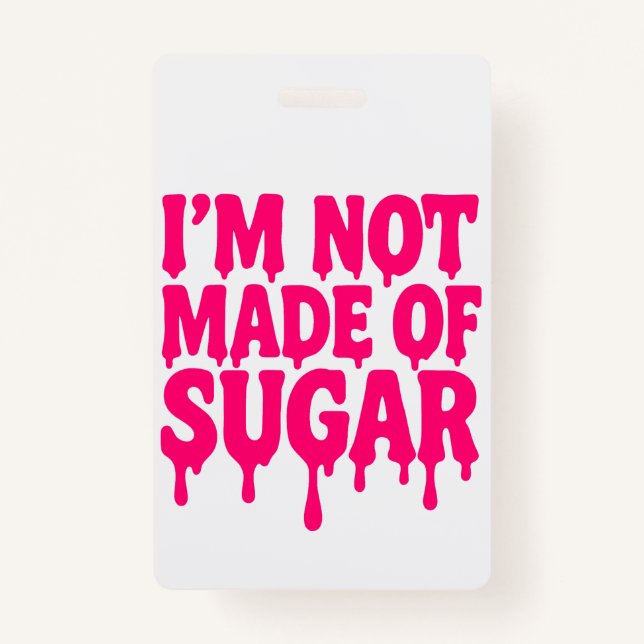 Balise d'identification de badge vertical rose néo (Devant)