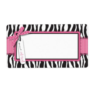 Balise d'impression Zebra & Hot Pink Accent Name